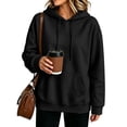 thumbnail image 3 of Nestiefly Womens Hoodie Sweatshirt Oversized Lightweight Loose Long Sleeve Pullover Hooded Sweatshirt With Pockets Black M, 3 of 6