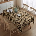 thumbnail image 2 of Brown and Black Leopard Print Rectangle Tablecloth 60"x84",Waterproof Polyester Rectangle Table Cloth, Wipeable Spillproof Polyester Tablecloth for Dining, Camping, Indoor and Outdoor, 2 of 5