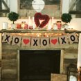 thumbnail image 3 of Love Linen Hanging Banner Wedding Love Heart Bunting Hanging Banner for Wedding Anniversary Engagement Party Indoor Outdoor Home Decor, 3 of 7