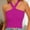 Hot Pink, variant on Womens Halter Top, Solid Color Backless Knitted Design Casual Beige L