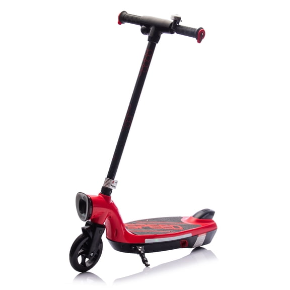 Kids Ride On Electric Scooter With Kickstand,Scooter Bell,Faster Speed And Longer Usage Time,Rear Brake,Wider Pedal,Non-Slip Handle,Colorful LED Lights,5.59-6.84 MPH For Kids 6+.