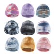 thumbnail image 2 of Gorro de lana cálido para hombre y mujer, gorro de punto con solapa superior redonda, teñido anudado, Otoño Invierno, 2 of 3