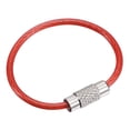 thumbnail image 1 of Unique Bargains 90mm Length PVC Coated Stainless Steel Keyring Loop Cable Red 6 Count, 1 of 6