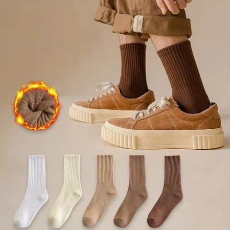

BESTSPR 5 Pairs Womens Wool Socks Thick Knit Vintage Winter Warm Cozy Crew Socks Gifts
