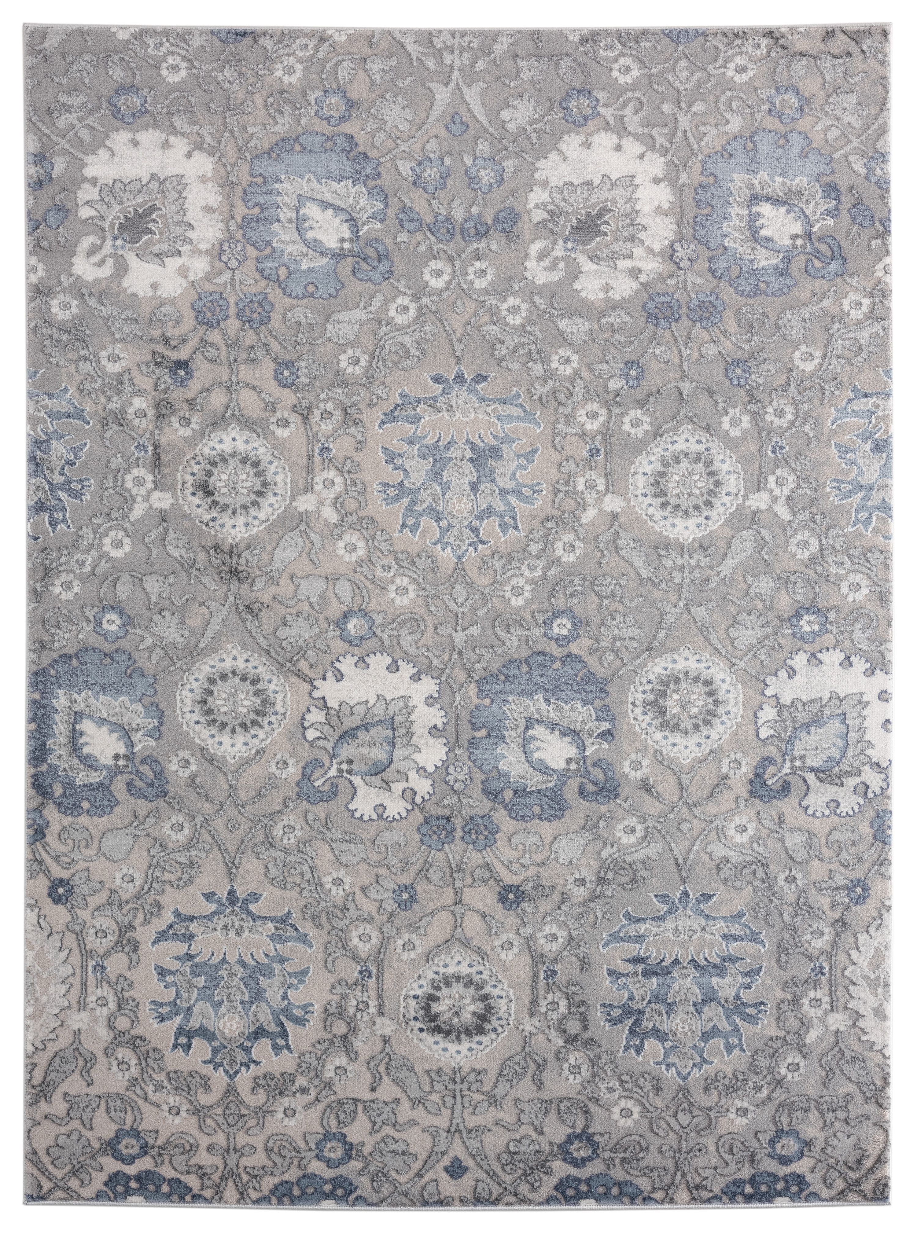 United Weavers Rasbora Sailfin Transitional Floral Area Rug, Blue, 7'10" x 7'10"