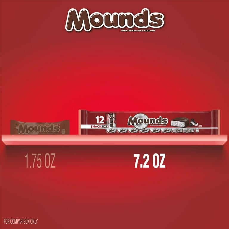 Mounds Dark Chocolate and Coconut Snack Size Candy Bars, 0.6 oz