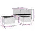 thumbnail image 4 of vidaXL 3 Piece Garden Lounge Set with Cushions Grey Poly Rattan, 4 of 5