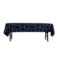 thumbnail image 6 of BalsaCircle 60" x 102" Navy Blue Gold Metallic Geometric Design Polyester Rectangle Tablecloth, 6 of 8