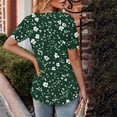 thumbnail image 6 of JTZGDY Floral Shirts for Women Elegant Summer Puff Short Sleeve Graphic T-Shirts Loose Fit Dressy Casual Tunic Blouse Trendy Flowy Ruched Pleated Tees Shirt Tops Green M, 6 of 8