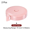 thumbnail image 3 of 2pcs Measuring Tape 1.8M/70-inch Round Retractable Tailors Tape Measure Pocket Size for Body, Fabric, Sewing and Crafts Measurements, Pink, 3 of 5