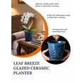thumbnail image 5 of Serene Spaces Living 7" Blue Leaf Breeze Ceramic Planter, Pack of 6, 5 of 7