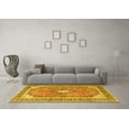 thumbnail image 3 of Ahgly Company Indoor Square Medallion Yellow Traditional Area Rugs, 4' Square, 3 of 4