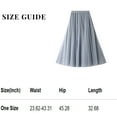 thumbnail image 3 of Women's Fashion Casual Solid Color High Waist Ruffle Splicing Mesh Half-body Skirt, Flowy Design for Casual Wear, Lightweight and Comfortable,Light Blue,Size One Size, 3 of 4