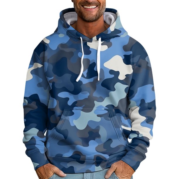 Men's Pink Camo Hoodie Stylish and Comfortable Camouflage Pullover with Adjustable Drawstring and Kangaroo Pocket