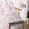 thumbnail image 5 of Pink Flower Semi Sheer Curtains 96 Inch Length 2 Panels Set, Vintage Farmhouse Boho Leaf Spring Solid Sheer Kitchen Curtain Privacy Voile Window Curtain for Living Room Bedroom Rod Pocket Drapes, 5 of 7