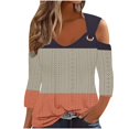 thumbnail image 2 of RXIRUCGD Blouse Décontractée à Rayures à Manches Courtes pour Femmes, Beige, Taille: m, 2 of 5