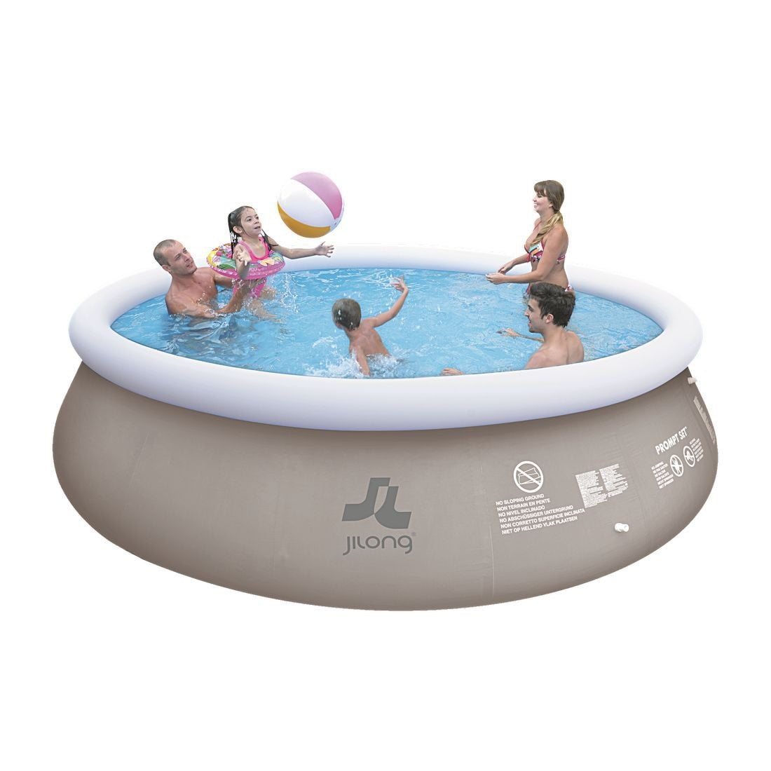 Pool Central 18' Inflatable Above Ground Round Prompt Swimming Pool Set ...