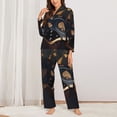 thumbnail image 2 of Balery Casino Cards Poker Conjunto de Pijama con Estampado para Mujer, Conjunto de Dos Piezas con Manga Larga, Ropa de Dormir Suave con Bolsillos, Pijamas Cómodos-Large, 2 of 7