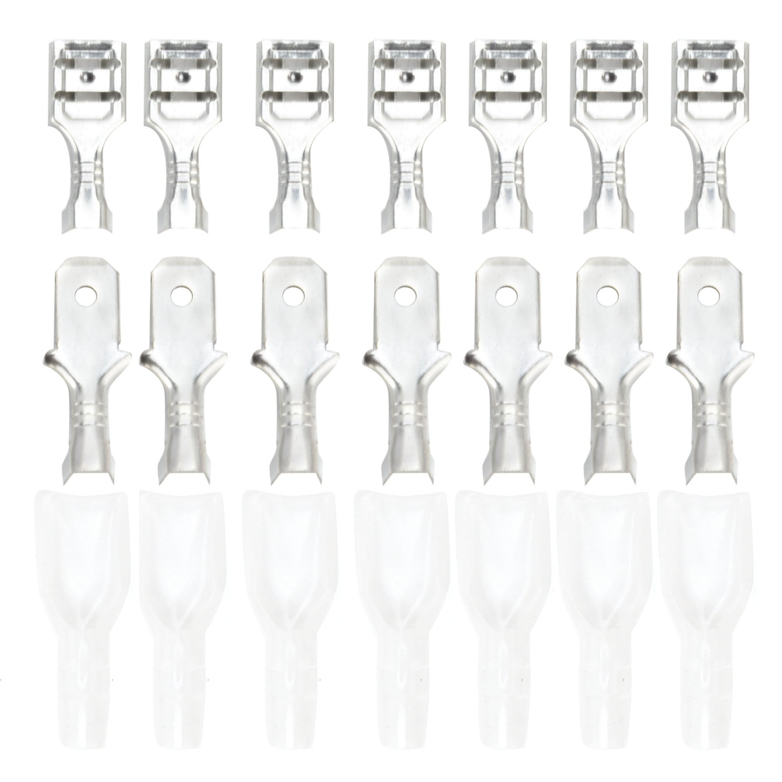 Spade Connectors, Wire Crimp Terminals Assortment Kit 6.3mm Male Female Insulating Sleeve Brass