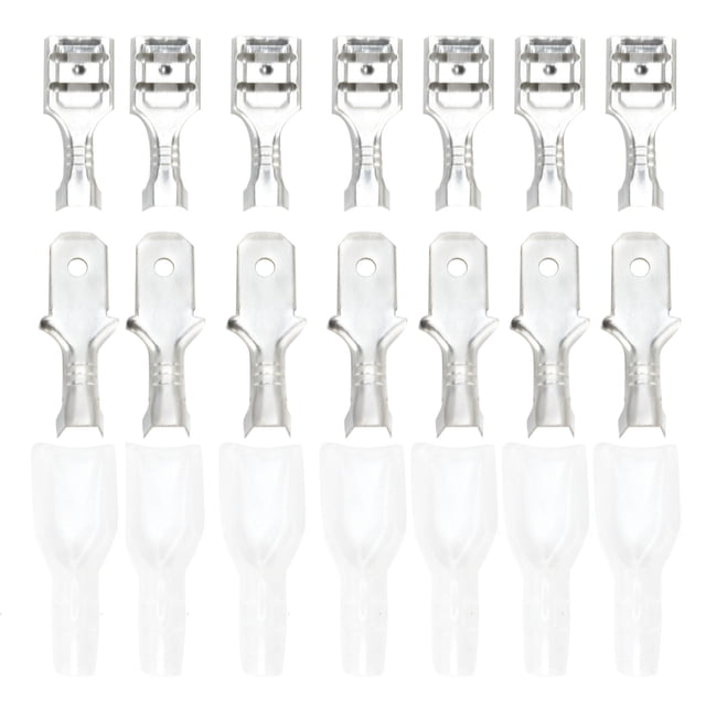 Conectores de pala Macho Hembra Terminales de engarzado de alambre de latón Kit surtido de funda aislante 6,3 mm VoborMX herramienta