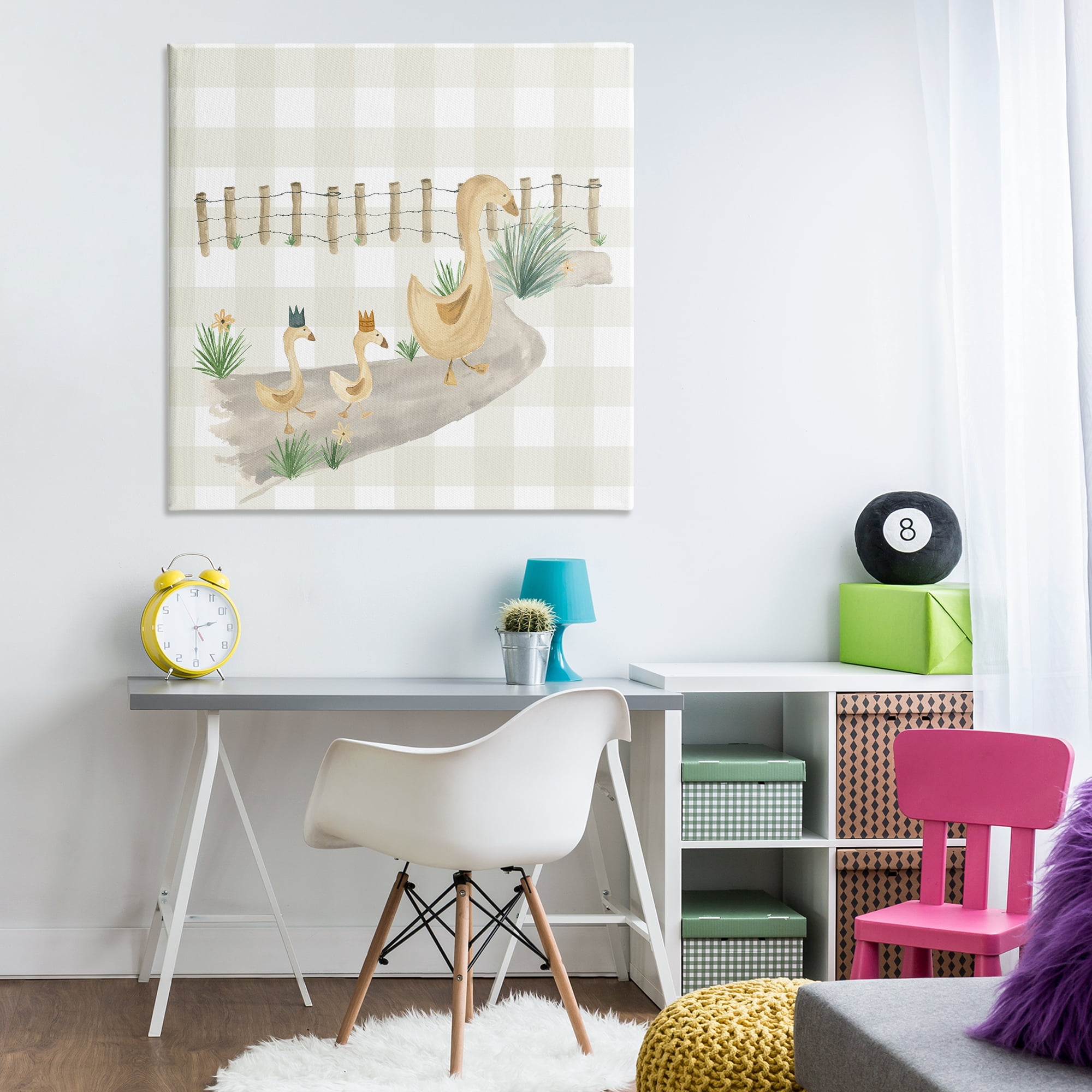Stupell Industries Duck Family Strolling Animals Painting Wrapped Canvas Art Print Wall Art, 36 x 36