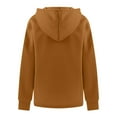 thumbnail image 4 of UAMVSH Women Half Zipper Hoodie Casual Solid Color Long Sleeve Hooded Pullover Loose Fit Side Slit Drop Shoulder Sweatshirts(Medium,Khaki), 4 of 7