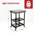 thumbnail image 4 of Open Box Origami RBT Stainless Steel Foldable Kitchen Cart w/4 Wheels, Black, 4 of 9