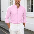 thumbnail image 2 of RUTAYY Men's Shirts Long Sleeve Solid Color Casual Everyday Comfortable Button Down with Button Tops Work Vacation Blouse, 2 of 4