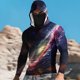 thumbnail image 1 of Ceisia Galaxy Print Hooded Top Men's Slim Fit Long Sleeve UV Protective Face Mask Shirt Gray L Gifts, 1 of 5