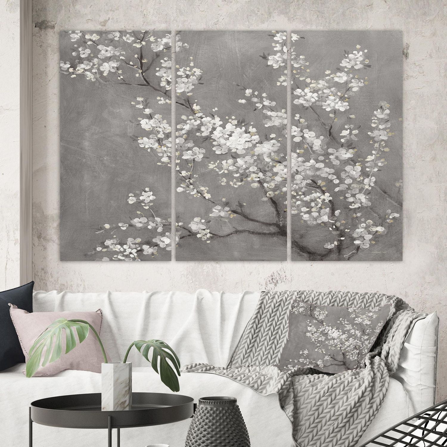 Designart Fleurs de cerisier blanc II Art mural sur toile