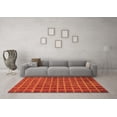 thumbnail image 3 of Ahgly Company Indoor Square Checkered Orange Modern Area Rugs, 8' Square, 3 of 4