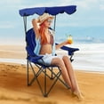 thumbnail image 3 of Alpha Joy Folding Canopy Chair Beach Camping Chair with Cup Holder and Storage Bag Suitable for Outdoor Camping Fish, Blue, 3 of 7