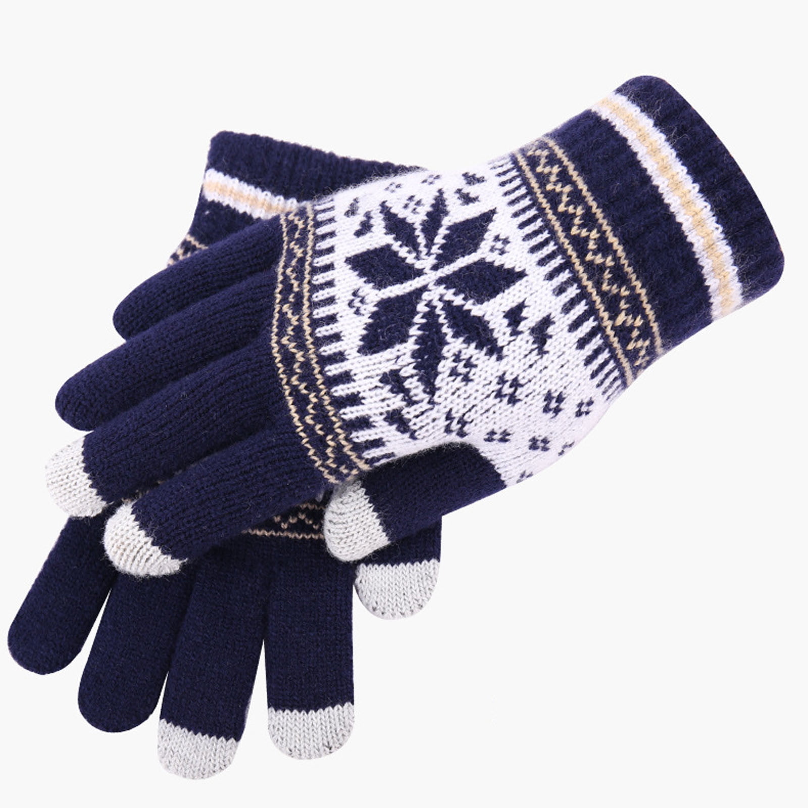 1/2Pairs Kids Boy Girl Warm Winter Gloves Mittens Fleece Lining Snowflake Design