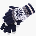 thumbnail image 2 of Clearance! Gloves Women Christmas Layer Snowflake Plus Thick Warm Gloves Knitting Wrist Gloves Mittens, 2 of 4