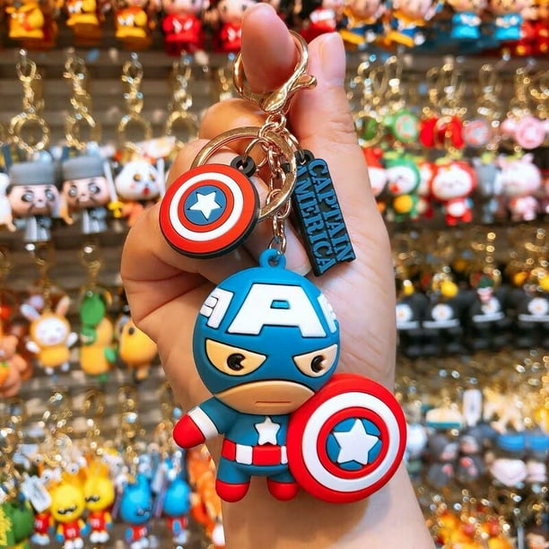 LLavero de Disney de Marvel, llaveros de superhéroe, Spider Man, Iron Man, Hulk, Thor, Capitán América, juguetes colgantes de mochila para pareja qiuyongming unisex