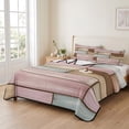thumbnail image 2 of Queen Quilt Set 90''x96'', Pink Brown Vintage Lightweight Bedspread Coverlet Set with 2 Pillow Shams, Retro Farmhouse Elegant Pastoral Breathable All Season Quilt Bedding for Bedroom/Guest Room, 2 of 9