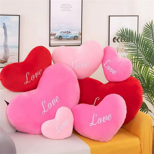 Decoración de Almohada con Escena de San Valentín, Linda Almohada En Forma de Corazón para Niña.