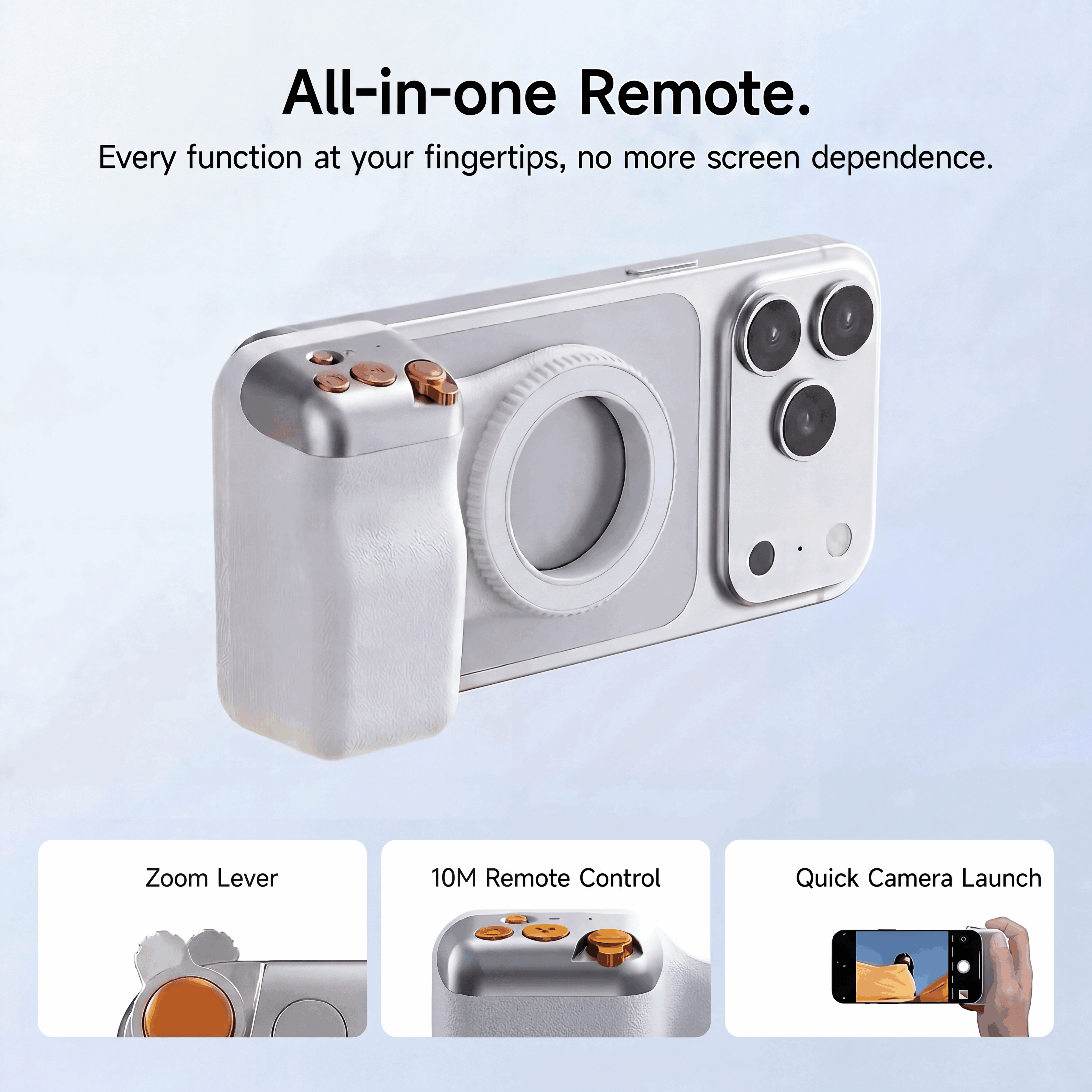 ETEPEHI Magnetic Phone Camera Grip with Wireless Remote photo 2