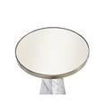 thumbnail image 3 of Accent Table with Mirror Top and Faux Marble Pedestal Base, White- Saltoro Sherpi, 3 of 5