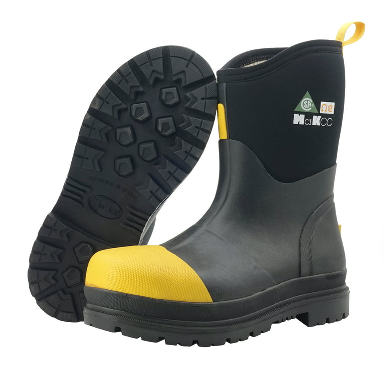 Safety Works Mens Black Waterproof Steel Toe Rubber Boots Size: 12 Medium