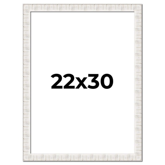 22x30 Frame White Sonoma Rustic Wood Picture Frame | 1.5 Inch Moulding Width | Complete with UV