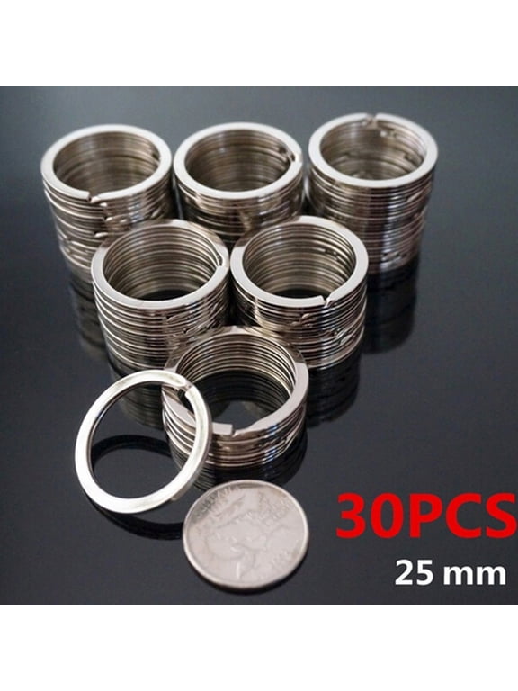 30PCS Polished Silver Split Ring Keyrings Key Chain Hoop Loop Key Holder LQM AL
