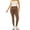 Brown, variant on Women's Plus Size Microfiber Full Length Solid Leggings, Soft Stretch High Waist Pants