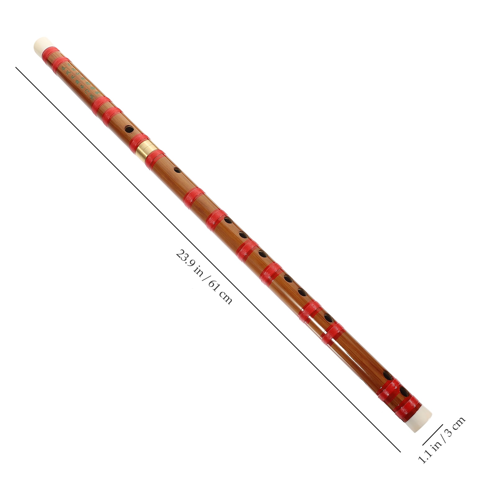 BRIGHTFUFU 1 Pc Cylindrical Bamboo Flute Chinese Instrument for Beginners with Professional Tone Holes