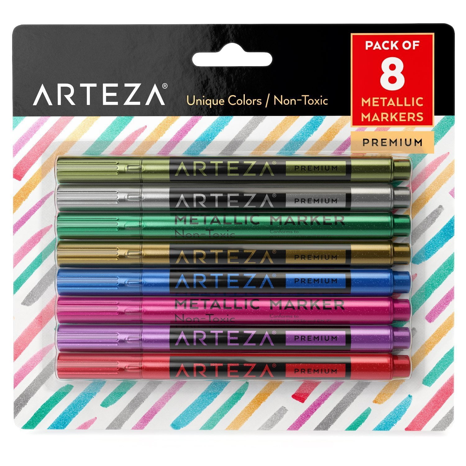 Arteza Wine Glass Metallic Markers (Set of 8)