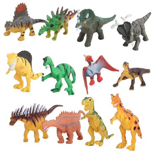 Bewildely 12 piezas modelo de dinosaurio plástico educativo simulado dinosaurio juguete niños realista juguete para regalo biológico Juguetes