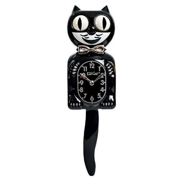 Retro Kitchen Kit Cat Clock 15.5" Classic Black Full Size Kit-Cat Klock with Moving Eyes and Tail Retro Style