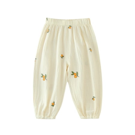 

Toddler Kids Baby Girls Boys Cotton Love Floral Prints Linen Elastic Basic Harem Long Pants Bloomers Casual Joggers