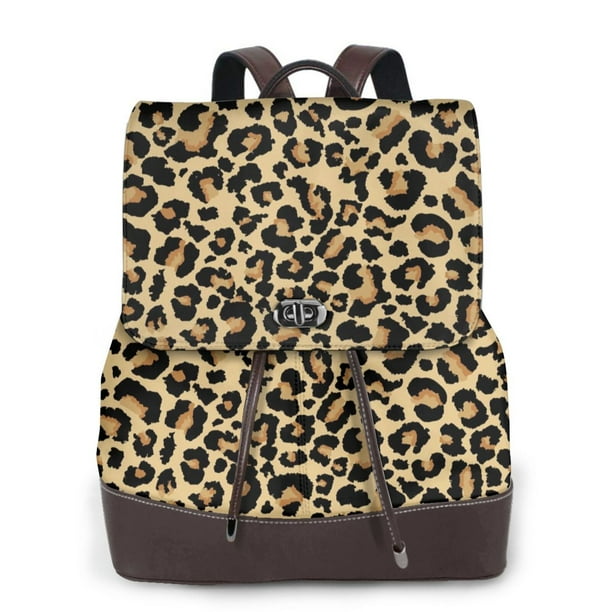 Fotbe Leopard Print Mochila Bolso con Estampado para Mujer, Mochila Antirrobo de Nylon Impermeable, Bolsa Ligera de Hombro