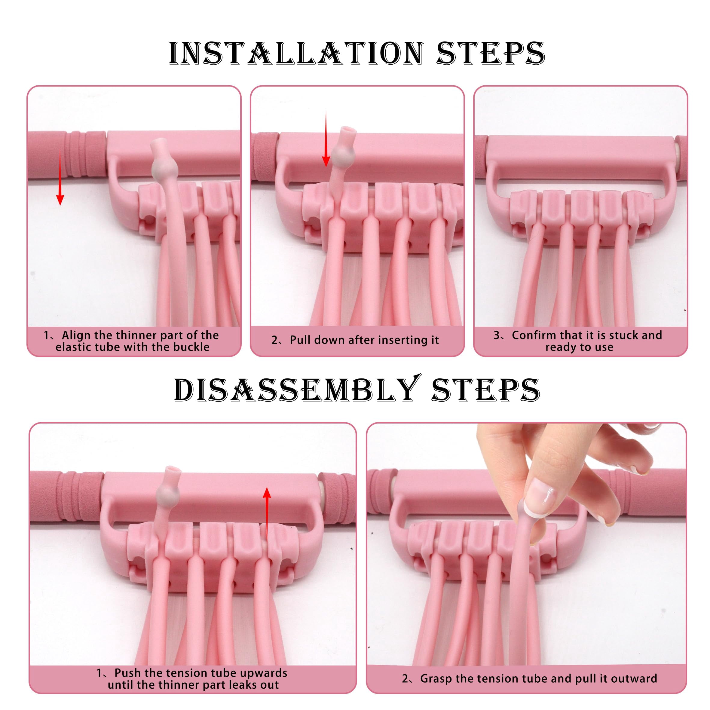 Pedal Resistance Bands with Handles, Multi-Function Tension Rope Band & Pedal Puller Resistance Band for Abdomen/Waist/Arm/Leg Stretching Slimming Training